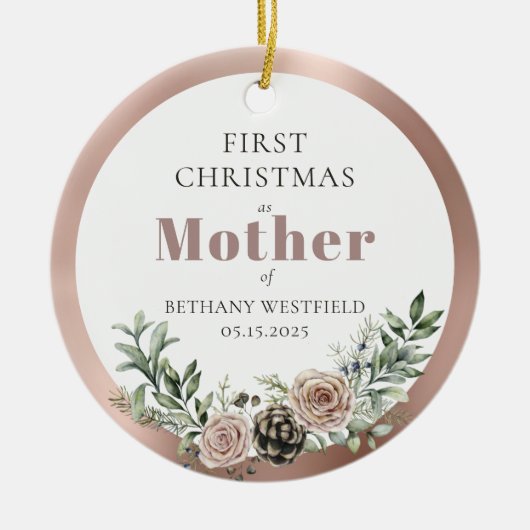 First Christmas as Mother Photo Keepsake Keramisch Ornament (Voorkant)