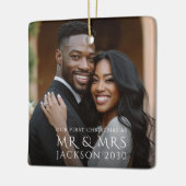 First Christmas As Mr And Mrs Couple Photo  Keramisch Ornament (Links)