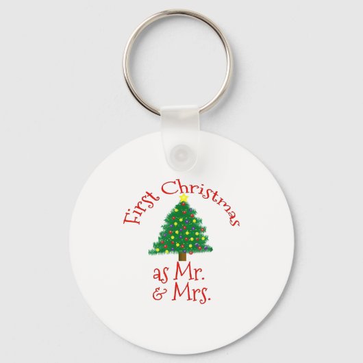 First Christmas As Mr And Mrs - Matching Newlyweds Sleutelhanger (Voorkant)
