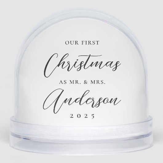 First Christmas as Mr. and Mrs. Newlywed Holiday Sneeuwbol (Voorkant)