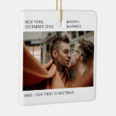 First Christmas as Mr & Mr Photo Keepsake Keramisch Ornament (Rechts)