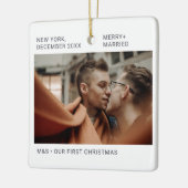 First Christmas as Mr & Mr Photo Keepsake Keramisch Ornament (Links)