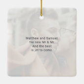 First Christmas as Mr & Mr Photo Keepsake Keramisch Ornament (Achterkant)