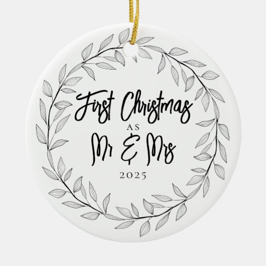 First Christmas as Mr & Mrs Photo Keepsake Keramisch Ornament (Voorkant)