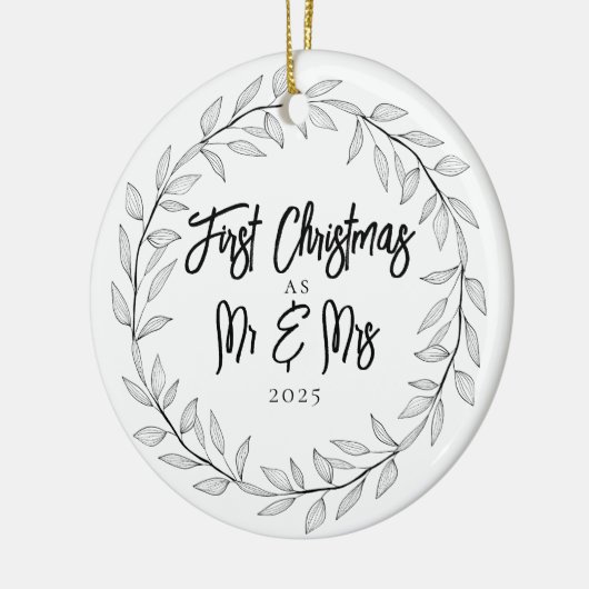 First Christmas as Mr & Mrs Photo Keepsake Keramisch Ornament (Links)