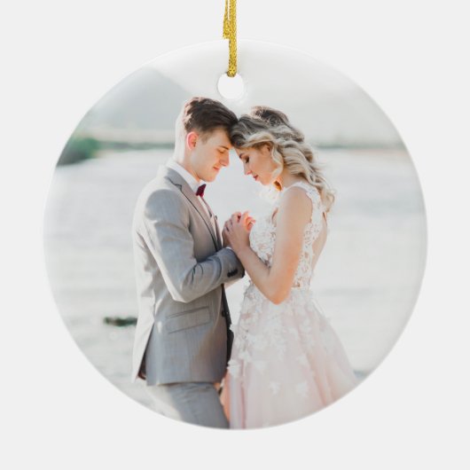 First Christmas as Mr & Mrs Photo Keepsake Keramisch Ornament (Achterkant)