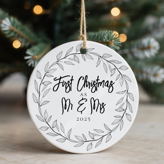 First Christmas as Mr & Mrs Photo Keepsake Keramisch Ornament