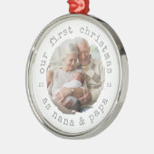 First Christmas as Nana & Papa 2025 Grandparents Metalen Ornament (Links)