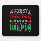 First Christmas As Twin Mom Family Matching New Tw Muismat (Voorkant)