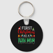 First Christmas As Twin Mom Family Matching New Tw Sleutelhanger (Voorkant)