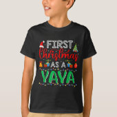 First Christmas As Yaya Family Matching New Yaya T-shirt (Voorkant)