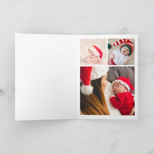 First Christmas Baby Photos Festive Feestdagen Kaart (Binnen)