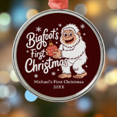 First Christmas BigFoot Sasquatch Funny Custom Metalen Ornament