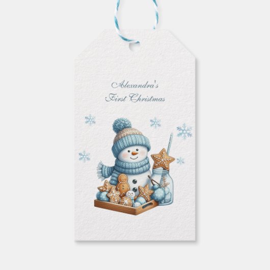 First Christmas Birth Announcement Cadeaulabel (Achterkant)