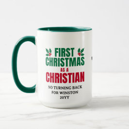 FIRST CHRISTMAS CHRISTIAN Custom Monogram Mok