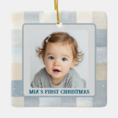 First Christmas Custom Baby Photo Holiday Ornament (Voorkant)