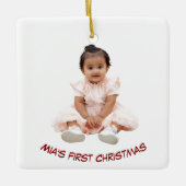First Christmas Custom Baby Photo Holiday Ornament (Voorkant)
