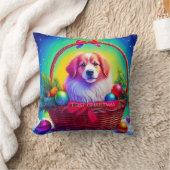 First Christmas Cutest Dog in Holiday Basket Kussen (Deken)