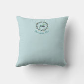 First Christmas Deer with Wreath Teal Customize Kussen (Achterkant)