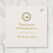 First Christmas Deer with Wreath Yellow Cream Bedankjes Labels (Achterkant)