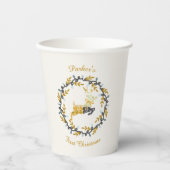 First Christmas Deer with Wreath Yellow Cream Papieren Bekers (Voorkant)