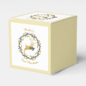 First Christmas Deer with Wreath Yellow Customize Bedankdoosjes (Voorkant Zijde)