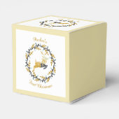 First Christmas Deer with Wreath Yellow Customize Bedankdoosjes (Achterkant)