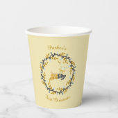 First Christmas Deer with Wreath Yellow  Papieren Bekers (Voorkant)