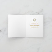 First Christmas Deer & Wreath Yellow Folded Card Notitiekaartje (Binnen)