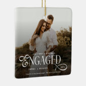 First Christmas Engaged  Chic Couples Photo Keramisch Ornament (Rechts)