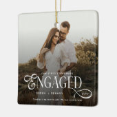 First Christmas Engaged  Chic Couples Photo Keramisch Ornament (Links)