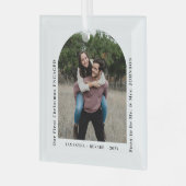 First Christmas Engaged Couples Photo Arch Glas Ornament (Voorkant links)