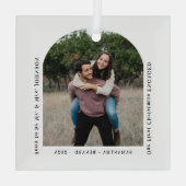 First Christmas Engaged Couples Photo Arch Glas Ornament (Achterkant)