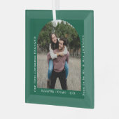 First Christmas Engaged Couples Photo Arch Glas Ornament (Voorkant links)