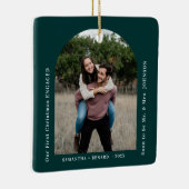 First Christmas Engaged Couples Photo Arch Keramisch Ornament (Rechts)