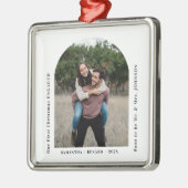 First Christmas Engaged Couples Photo Arch Metalen Ornament (Links)