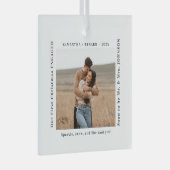 First Christmas Engaged Couples Photo Glas Ornament (Voorkant Rechts)