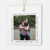 First Christmas Engaged Couples Photo Keramisch Ornament (Links)