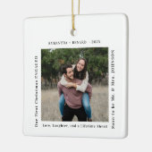 First Christmas Engaged Couples Photo Keramisch Ornament (Links)