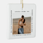 First Christmas Engaged  Couples Photo Keramisch Ornament (Rechts)