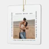 First Christmas Engaged  Couples Photo Keramisch Ornament (Links)