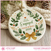 First Christmas Engaged Customizable Photo Keramisch Ornament