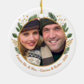 First Christmas Engaged Customizable Photo Keramisch Ornament (Achterkant)