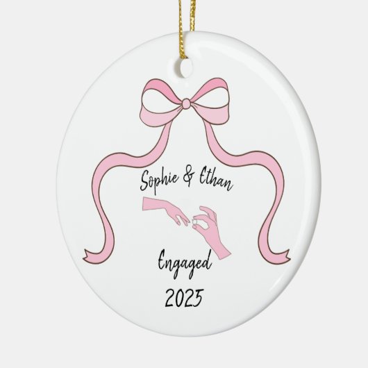 First Christmas Engaged, Engagement Gift  Keramisch Ornament (Links)