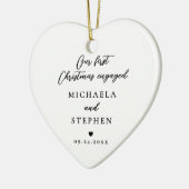 First Christmas Engaged Modern Minimalist Photo Keramisch Ornament (Links)