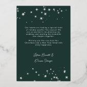 First Christmas Engaged Photo Green Folie Feestdagenkaart (Achterkant)