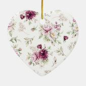 First Christmas Engaged With Calendar Floral Keramisch Ornament (Achterkant)