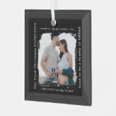 First Christmas Expecting Pregnancy Announcement  Glas Ornament (Voorkant links)