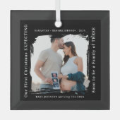 First Christmas Expecting Pregnancy Announcement  Glas Ornament (Voorkant)