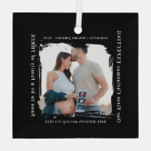 First Christmas Expecting Pregnancy Announcement  Glas Ornament (Achterkant)